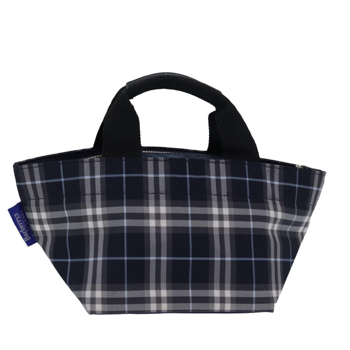BurberrySs Nova Check Blue Label Hand Bag Nylon Navy Auth yk13111