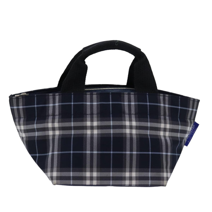 BurberrySs Nova Check Blue Label Hand Bag Nylon Navy Auth yk13111