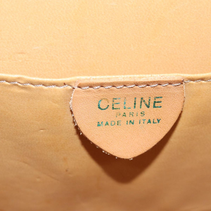 Celine Macadam Canvas Shoulder Bag PVC Leather Brown Auth yk13147