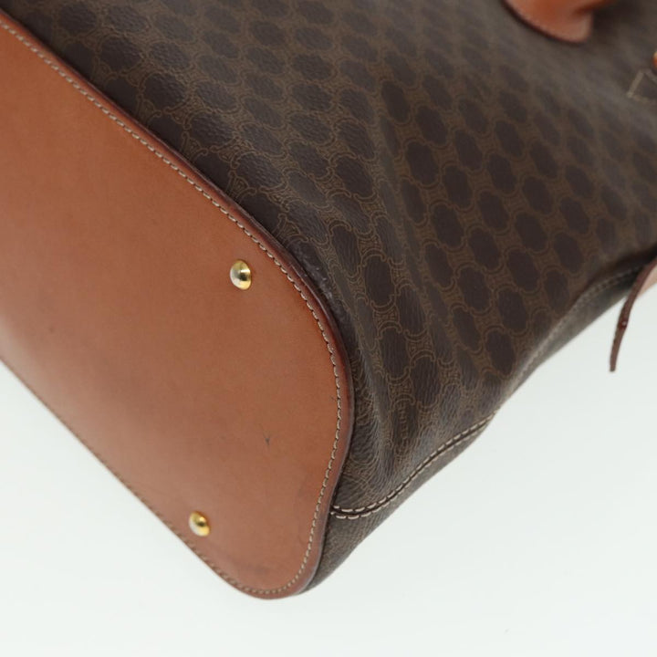 Celine Macadam Canvas Hand Bag PVC Brown Auth yk13182