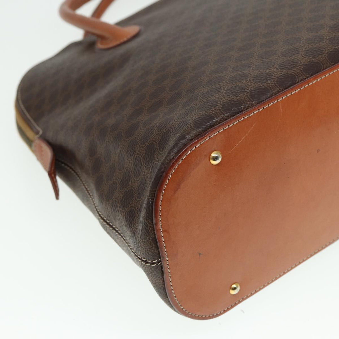 Celine Macadam Canvas Hand Bag PVC Brown Auth yk13182