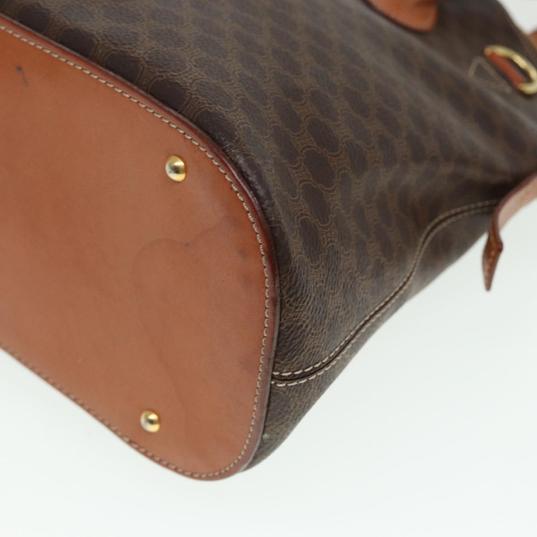 Celine Macadam Canvas Hand Bag PVC Brown Auth yk13182