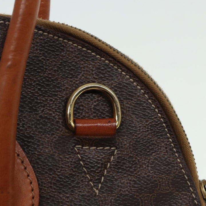 Celine Macadam Canvas Hand Bag PVC Brown Auth yk13182