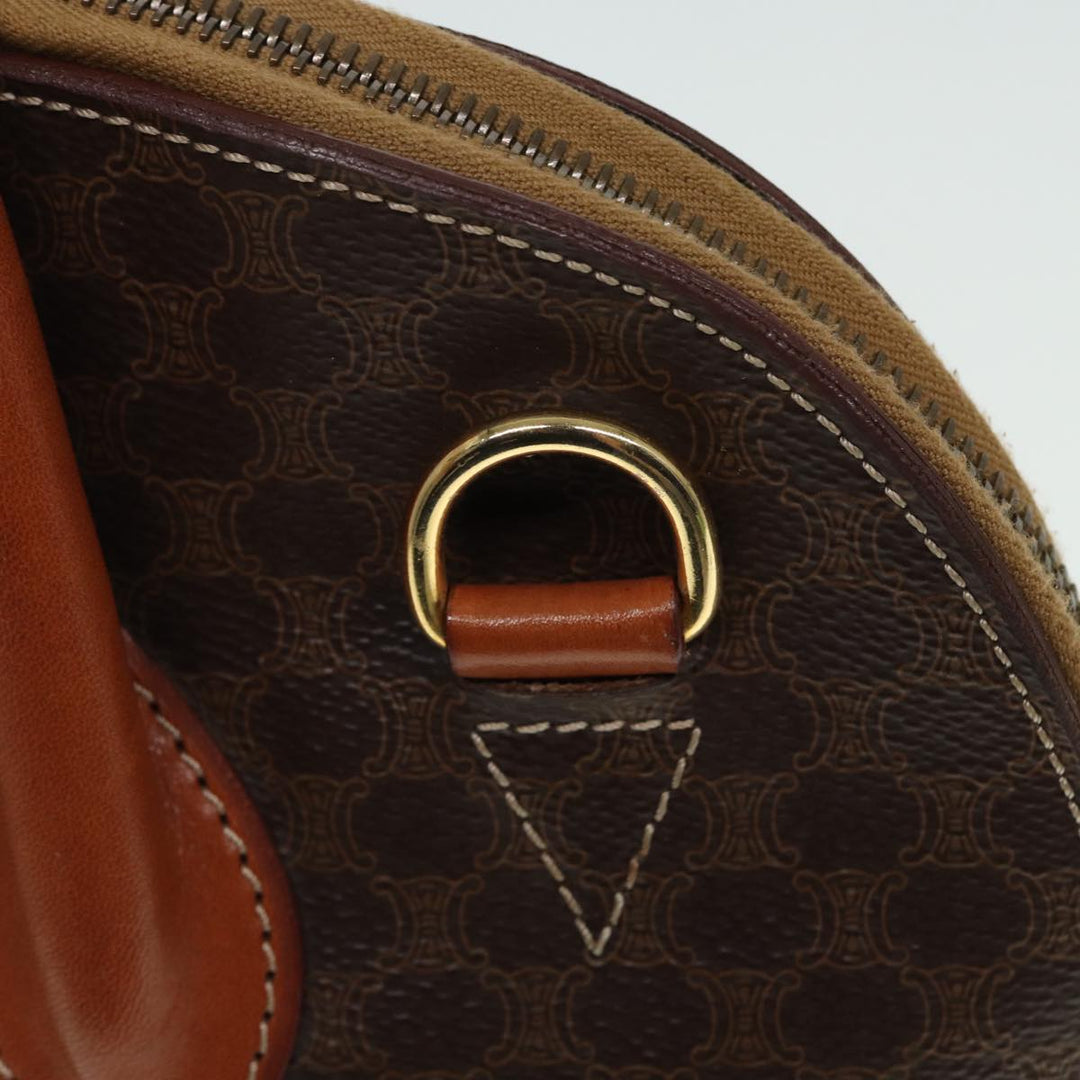 Celine Macadam Canvas Hand Bag PVC Brown Auth yk13182