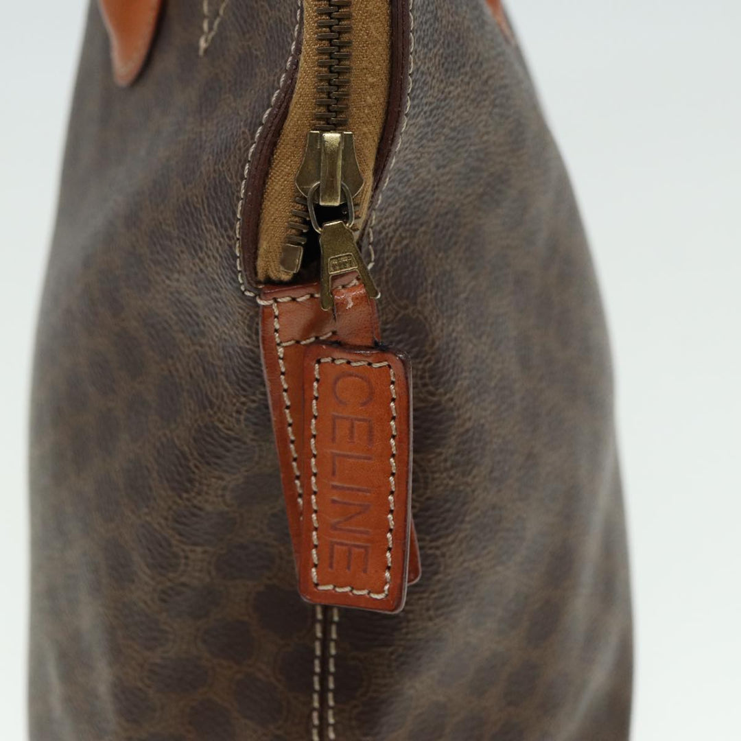 Celine Macadam Canvas Hand Bag PVC Brown Auth yk13182