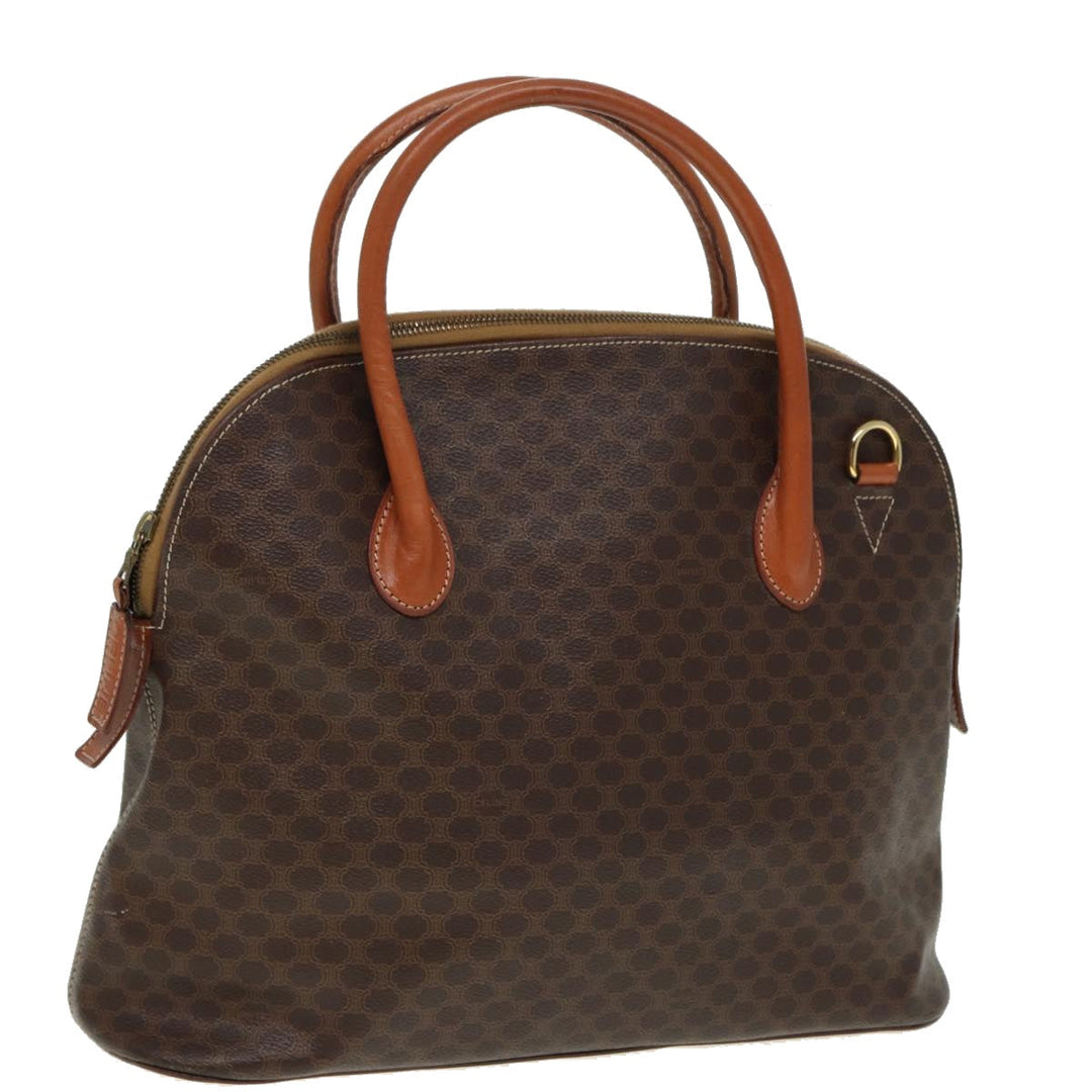 Celine Macadam Canvas Hand Bag PVC Brown Auth yk13182