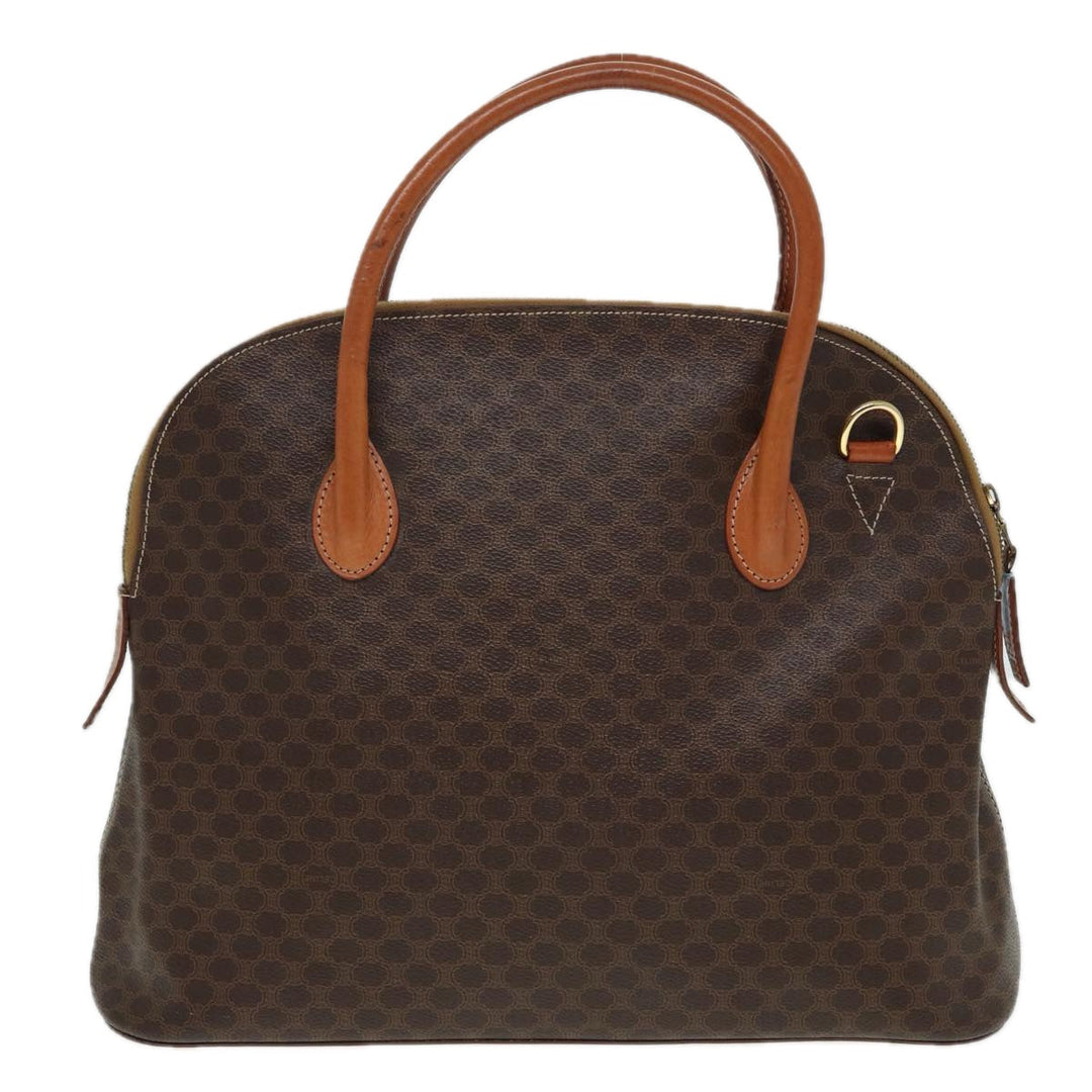 Celine Macadam Canvas Hand Bag PVC Brown Auth yk13182