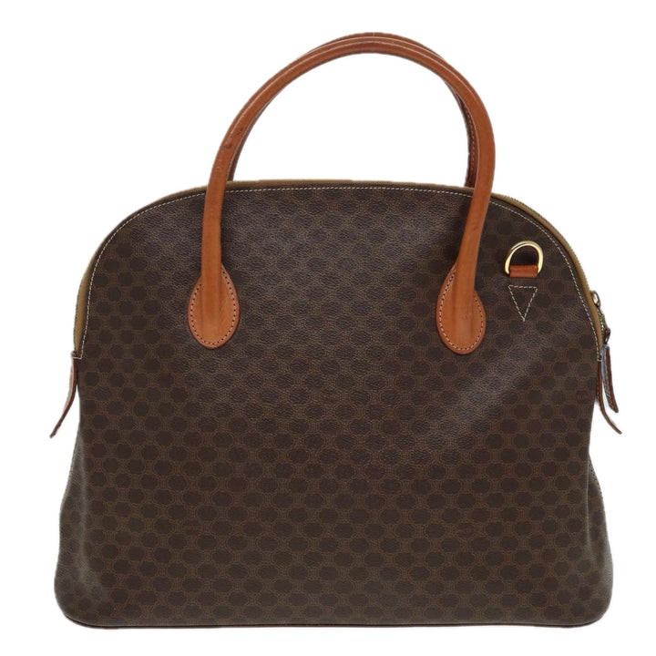 Celine Macadam Canvas Hand Bag PVC Brown Auth yk13182