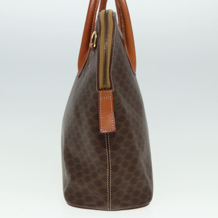Celine Macadam Canvas Hand Bag PVC Brown Auth yk13182