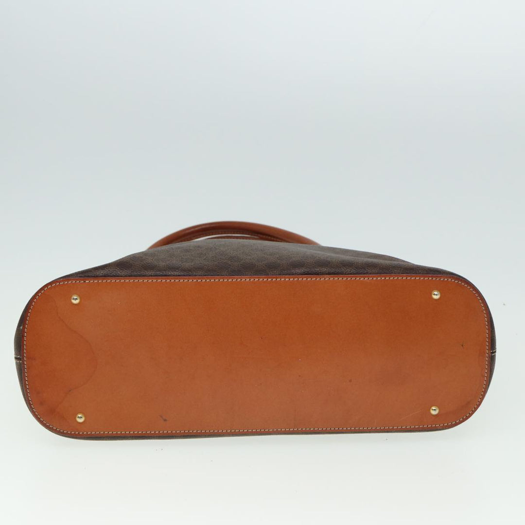 Celine Macadam Canvas Hand Bag PVC Brown Auth yk13182