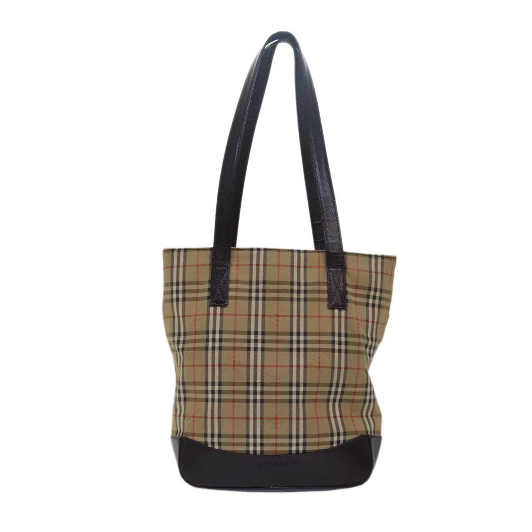 Burberry Nova Check Tote Bag Canvas Beige Auth yk13193