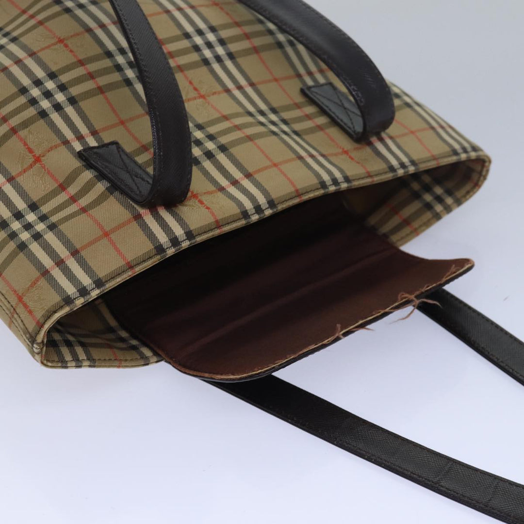 Burberry Nova Check Tote Bag Canvas Beige Auth yk13193