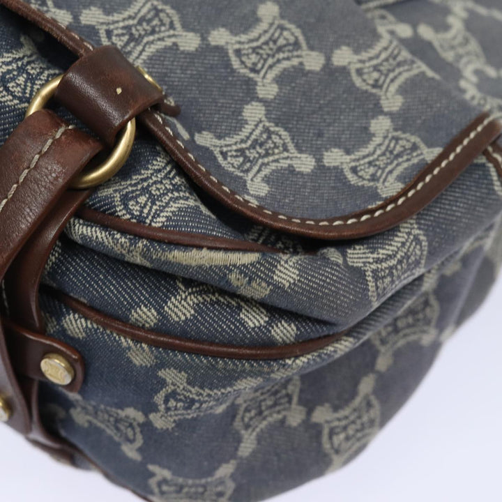 Celine Denim Paris Macadam Shoulder Bag Blue 13201