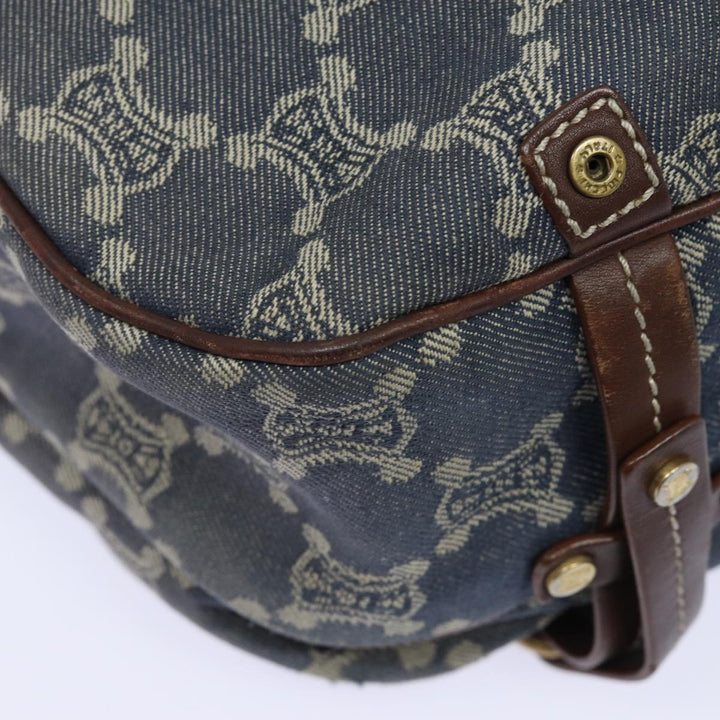 Celine Denim Paris Macadam Shoulder Bag Blue 13201