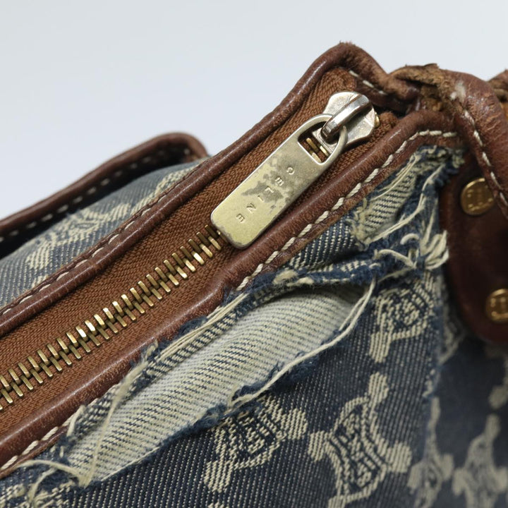 Celine Denim Paris Macadam Shoulder Bag Blue 13201