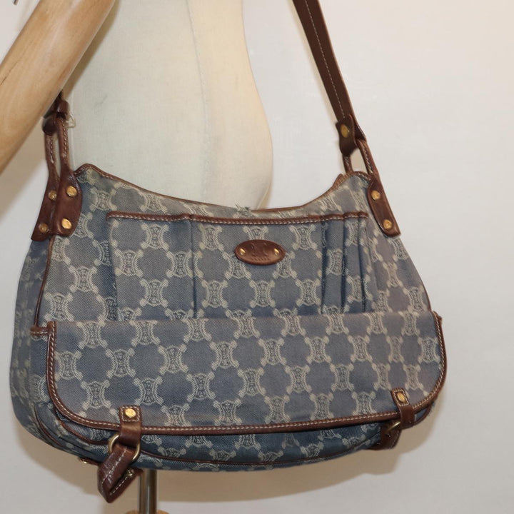 Celine Denim Paris Macadam Shoulder Bag Blue 13201