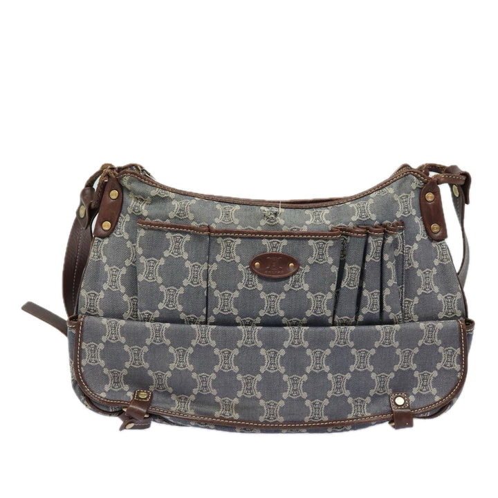 Celine Denim Paris Macadam Shoulder Bag Blue 13201