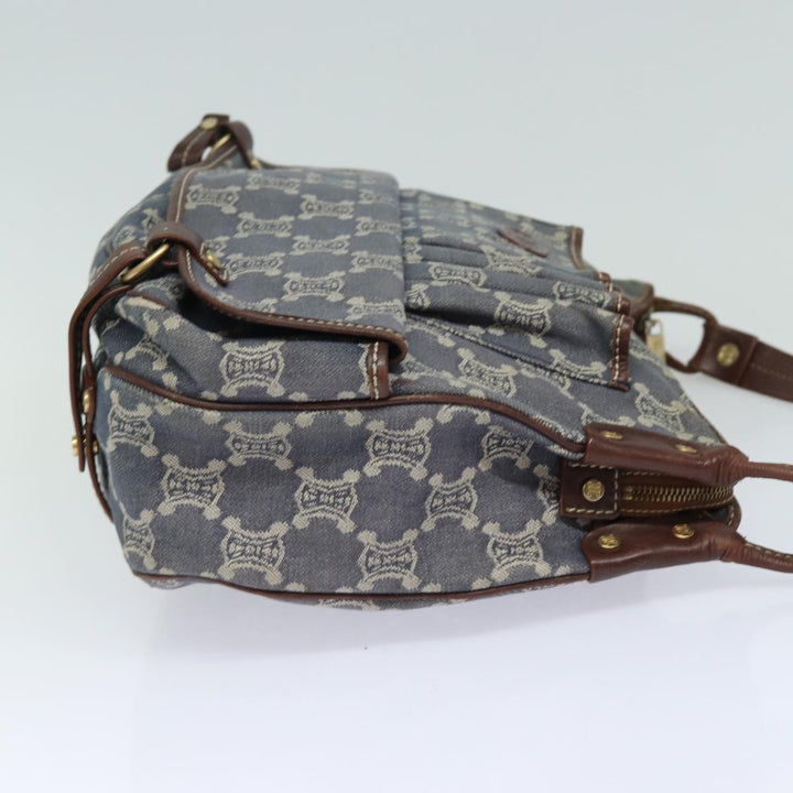 Celine Denim Paris Macadam Shoulder Bag Blue 13201