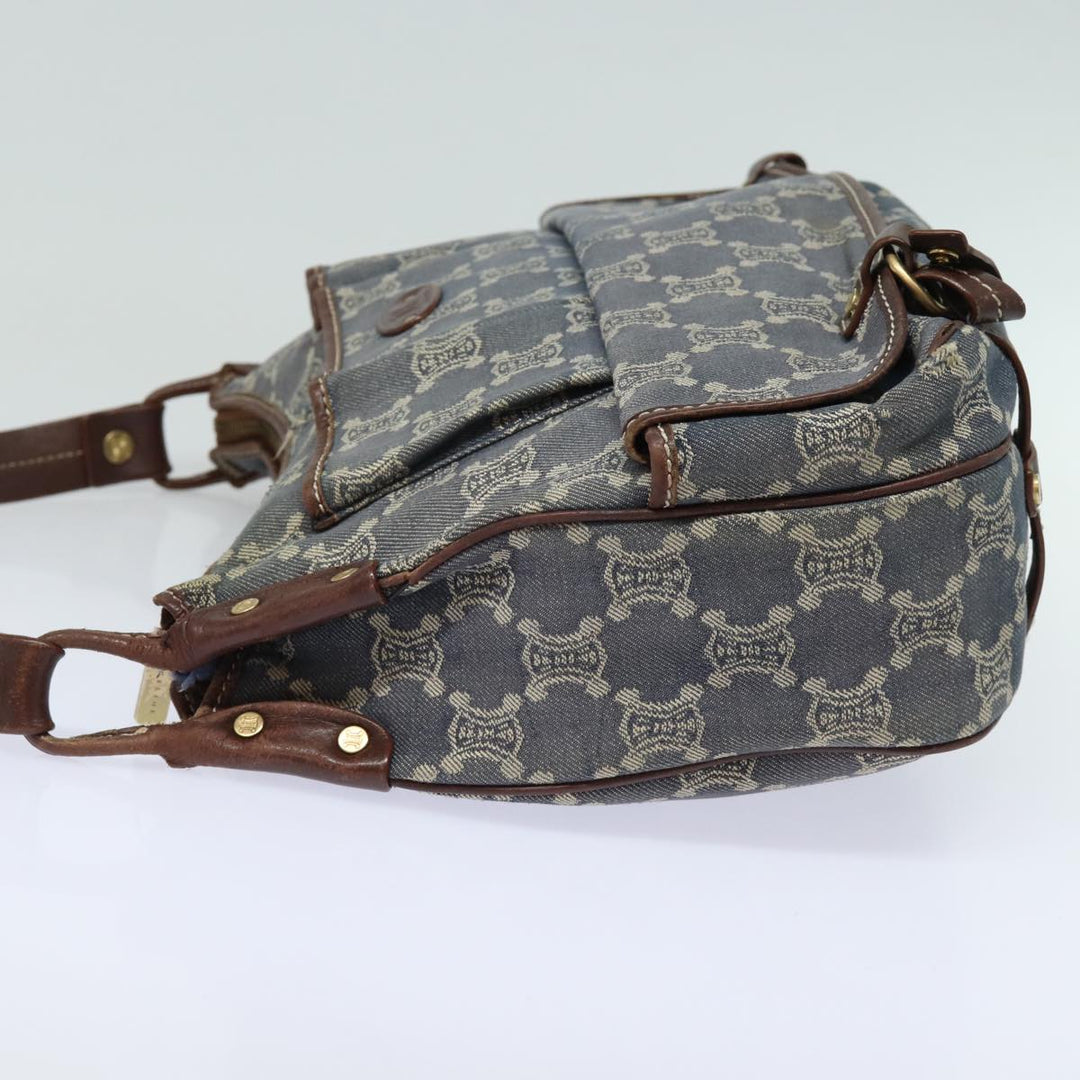 Celine Denim Paris Macadam Shoulder Bag Blue 13201
