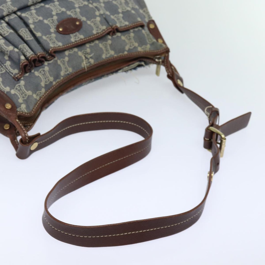 Celine Denim Paris Macadam Shoulder Bag Blue 13201