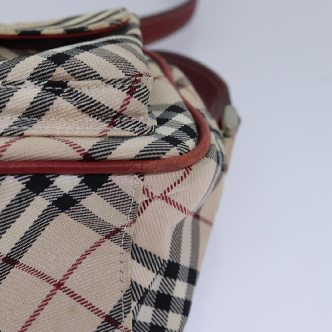 Burberry Nova Check Blue Label Shoulder Bag Nylon Beige Auth yk13226