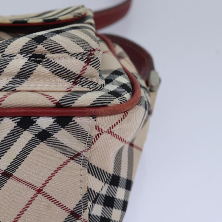 Burberry Nova Check Blue Label Shoulder Bag Nylon Beige Auth yk13226