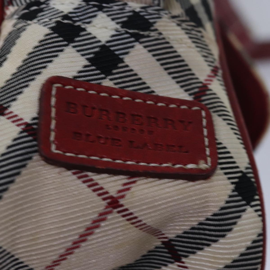 Burberry Nova Check Blue Label Shoulder Bag Nylon Beige Auth yk13226