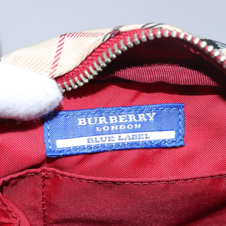 Burberry Nova Check Blue Label Shoulder Bag Nylon Beige Auth yk13226