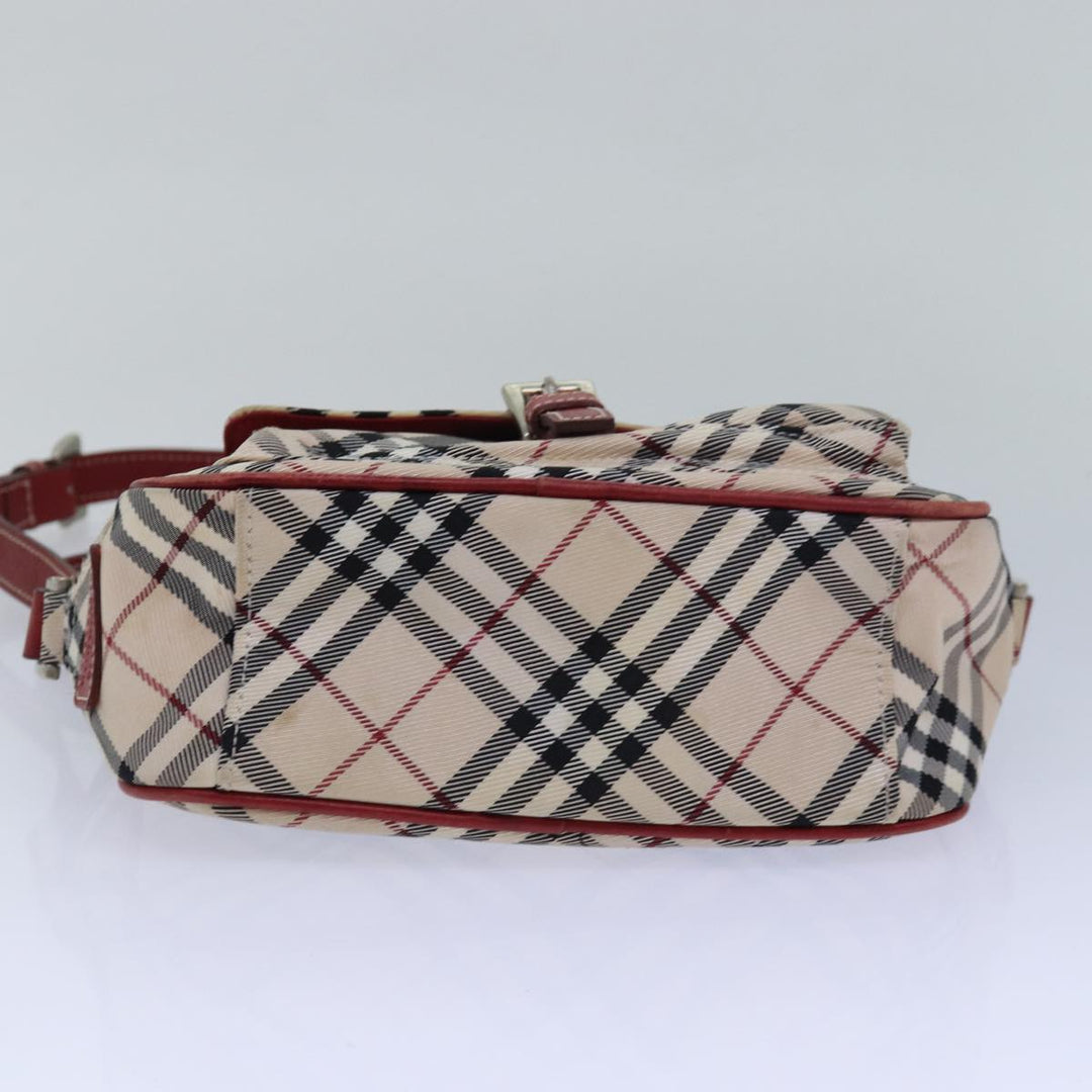 Burberry Nova Check Blue Label Shoulder Bag Nylon Beige Auth yk13226