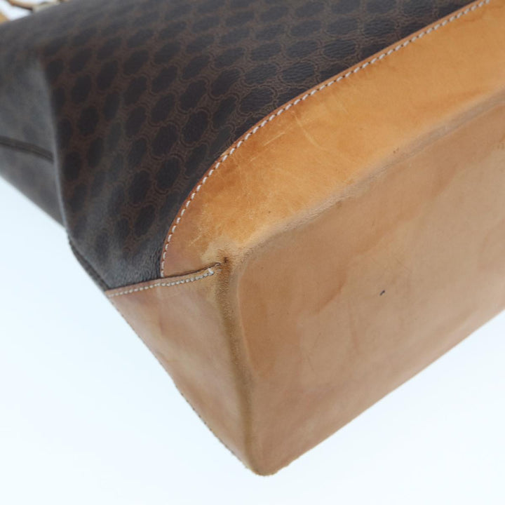Celine Macadam Canvas Tote Bag PVC Brown Auth yk13229