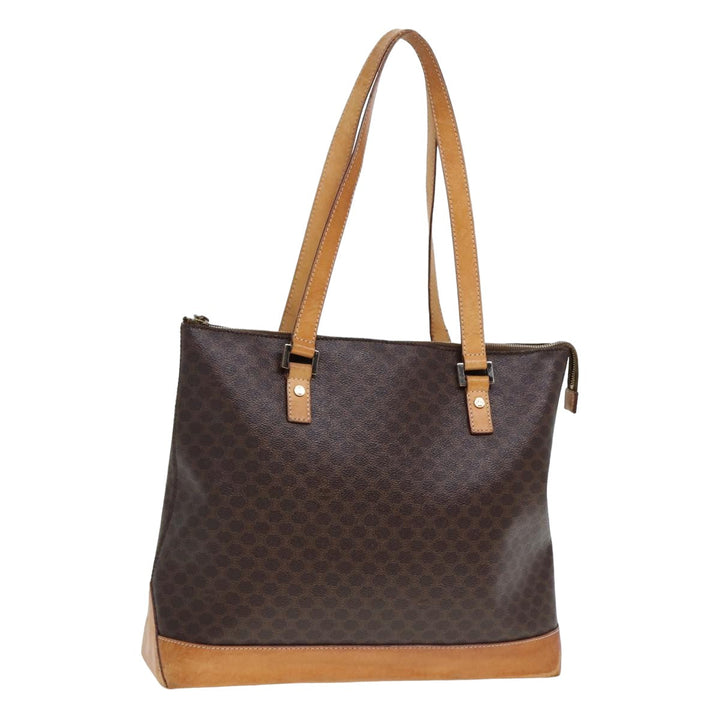 Celine Macadam Canvas Tote Bag PVC Brown Auth yk13229