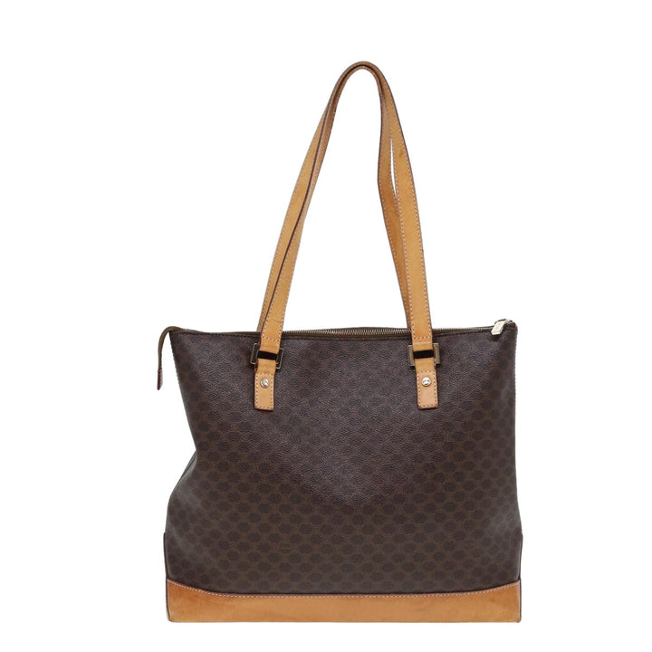 Celine Macadam Canvas Tote Bag PVC Brown Auth yk13229