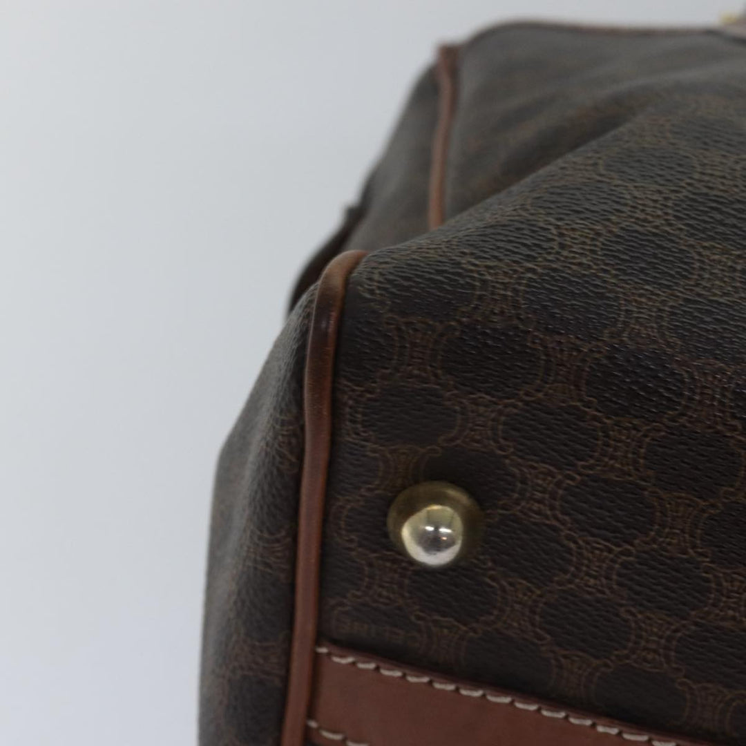 Celine Macadam Canvas Hand Bag PVC Leather Brown Auth yk13269
