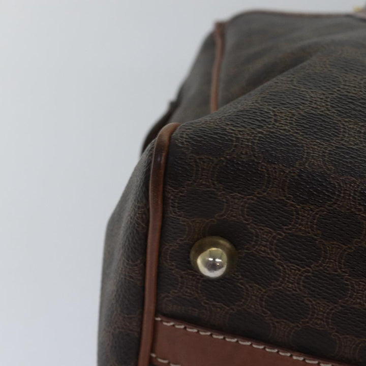 Celine Macadam Canvas Hand Bag PVC Leather Brown Auth yk13269