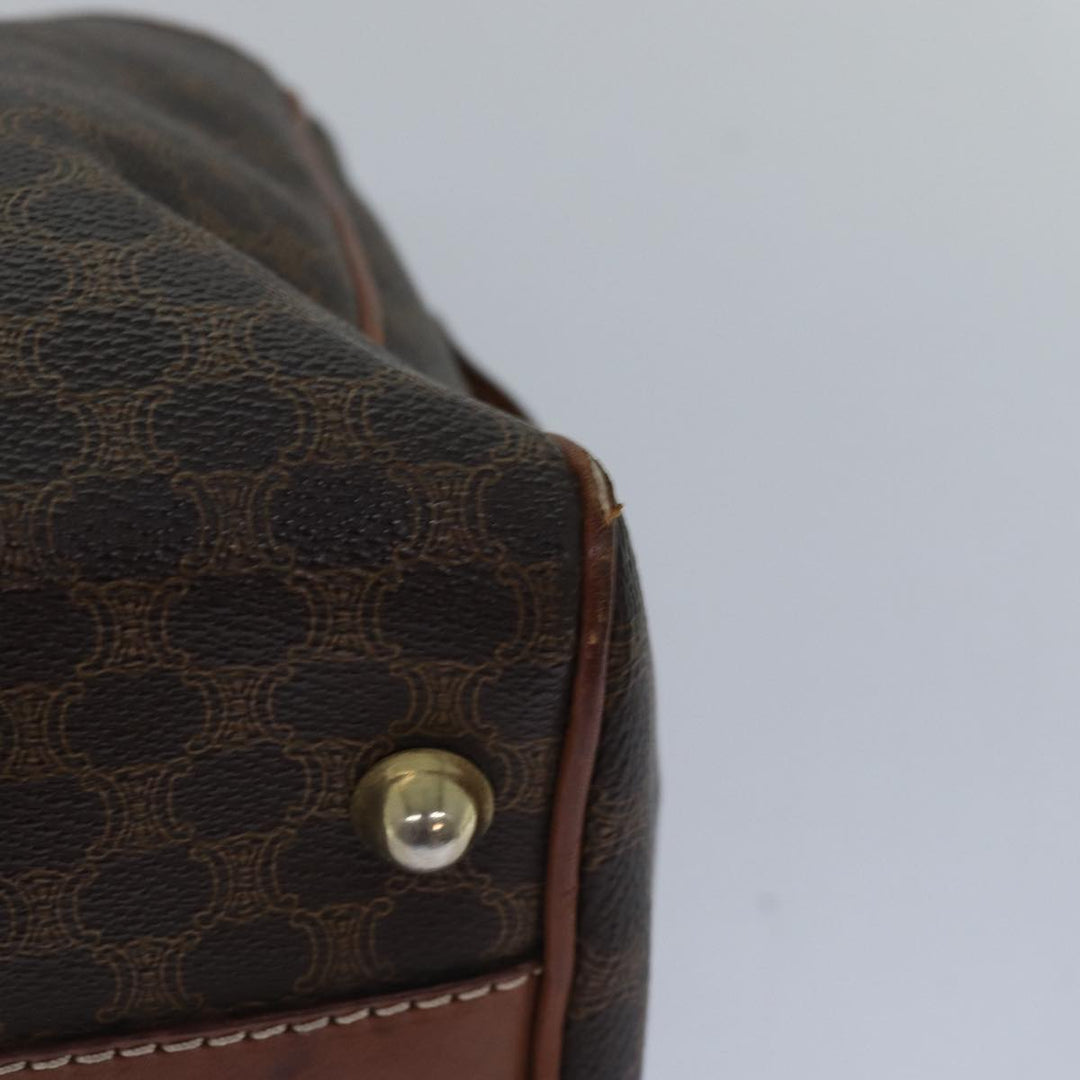Celine Macadam Canvas Hand Bag PVC Leather Brown Auth yk13269