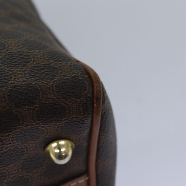 Celine Macadam Canvas Hand Bag PVC Leather Brown Auth yk13269