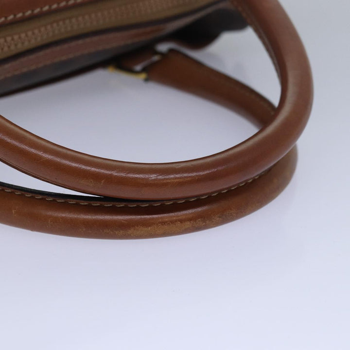 Celine Macadam Canvas Hand Bag PVC Leather Brown Auth yk13269
