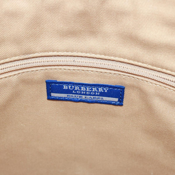 Burberry Nova Check Blue Label Tote Bag Canvas 2way Beige Auth yk13273