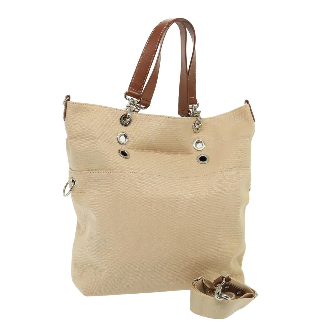 Burberry Nova Check Blue Label Tote Bag Canvas 2way Beige Auth yk13273