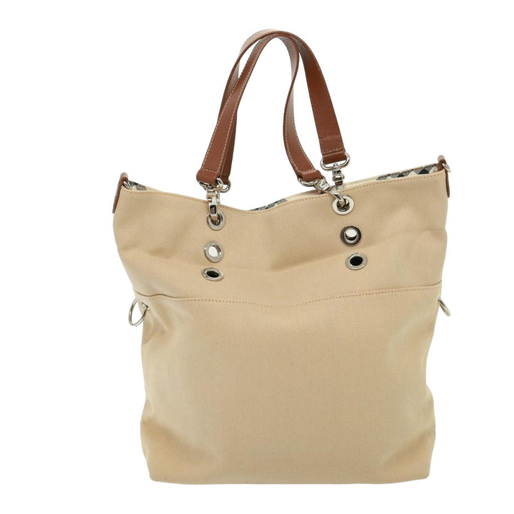 Burberry Nova Check Blue Label Tote Bag Canvas 2way Beige Auth yk13273