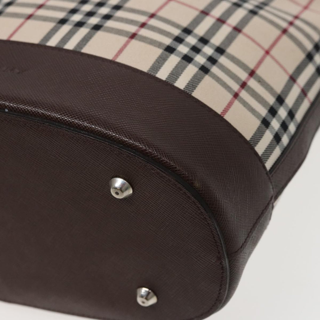 Burberry Nova Check Tote Bag Canvas Beige Auth yk13282