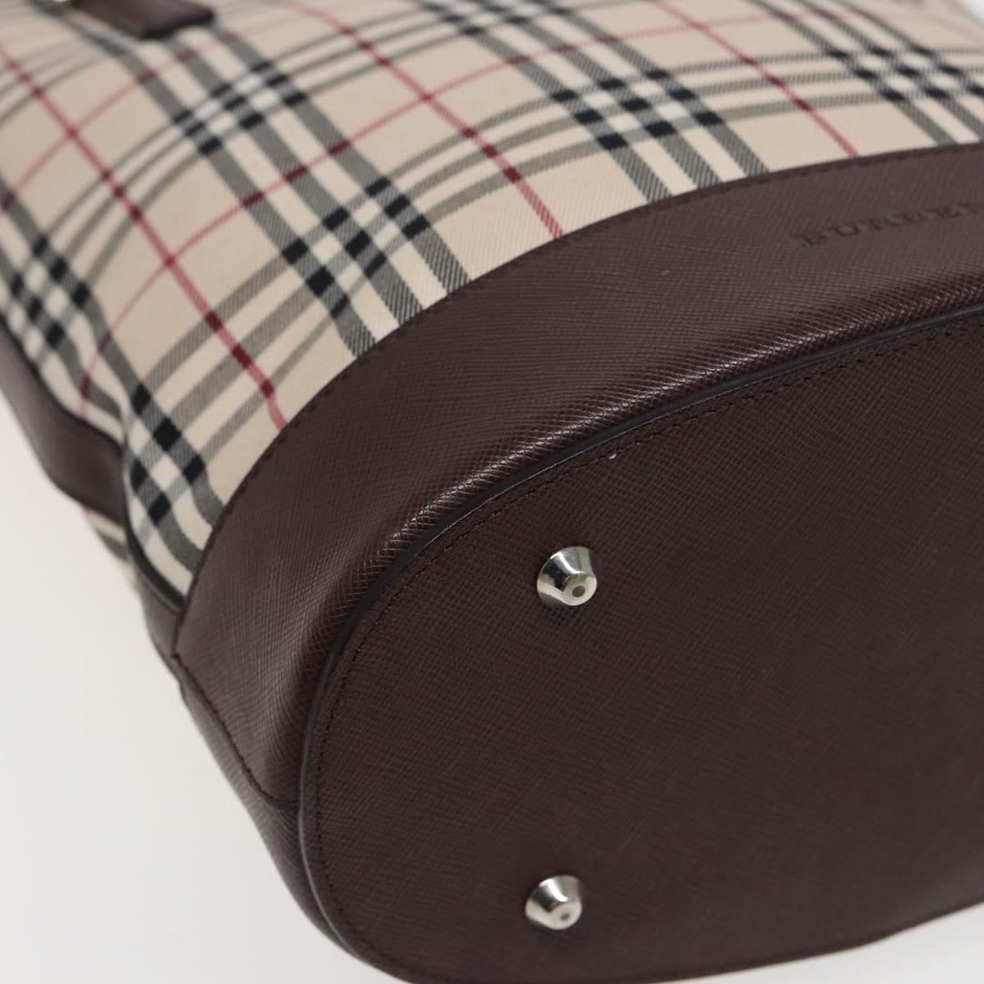 Burberry Nova Check Tote Bag Canvas Beige Auth yk13282