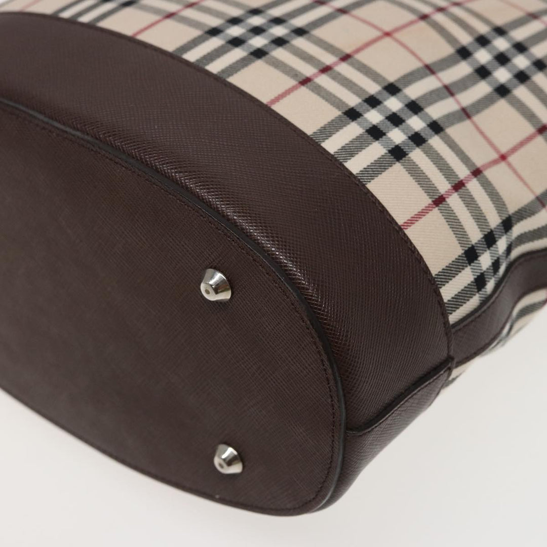 Burberry Nova Check Tote Bag Canvas Beige Auth yk13282