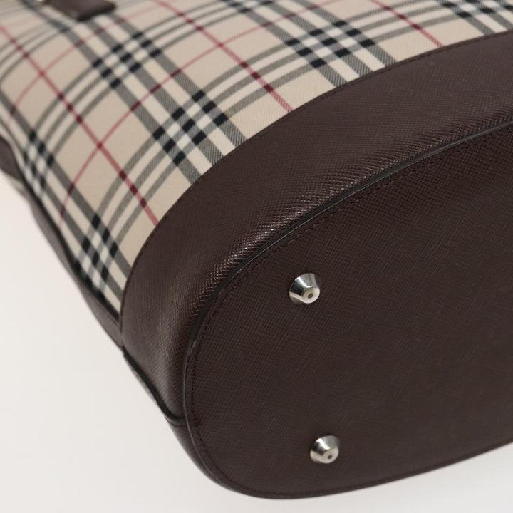 Burberry Nova Check Tote Bag Canvas Beige Auth yk13282