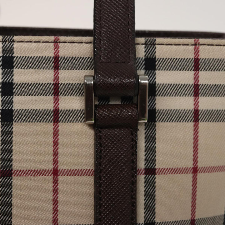 Burberry Nova Check Tote Bag Canvas Beige Auth yk13282