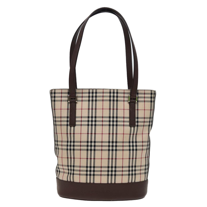 Burberry Nova Check Tote Bag Canvas Beige Auth yk13282