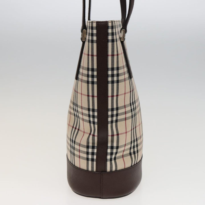 Burberry Nova Check Tote Bag Canvas Beige Auth yk13282