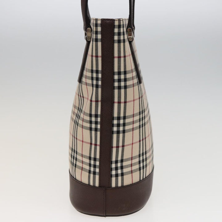 Burberry Nova Check Tote Bag Canvas Beige Auth yk13282