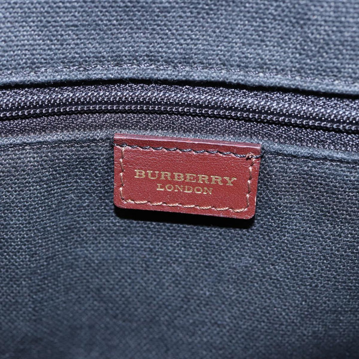 Burberry Nova Check Hand Bag PVC Leather Beige Auth yk13293