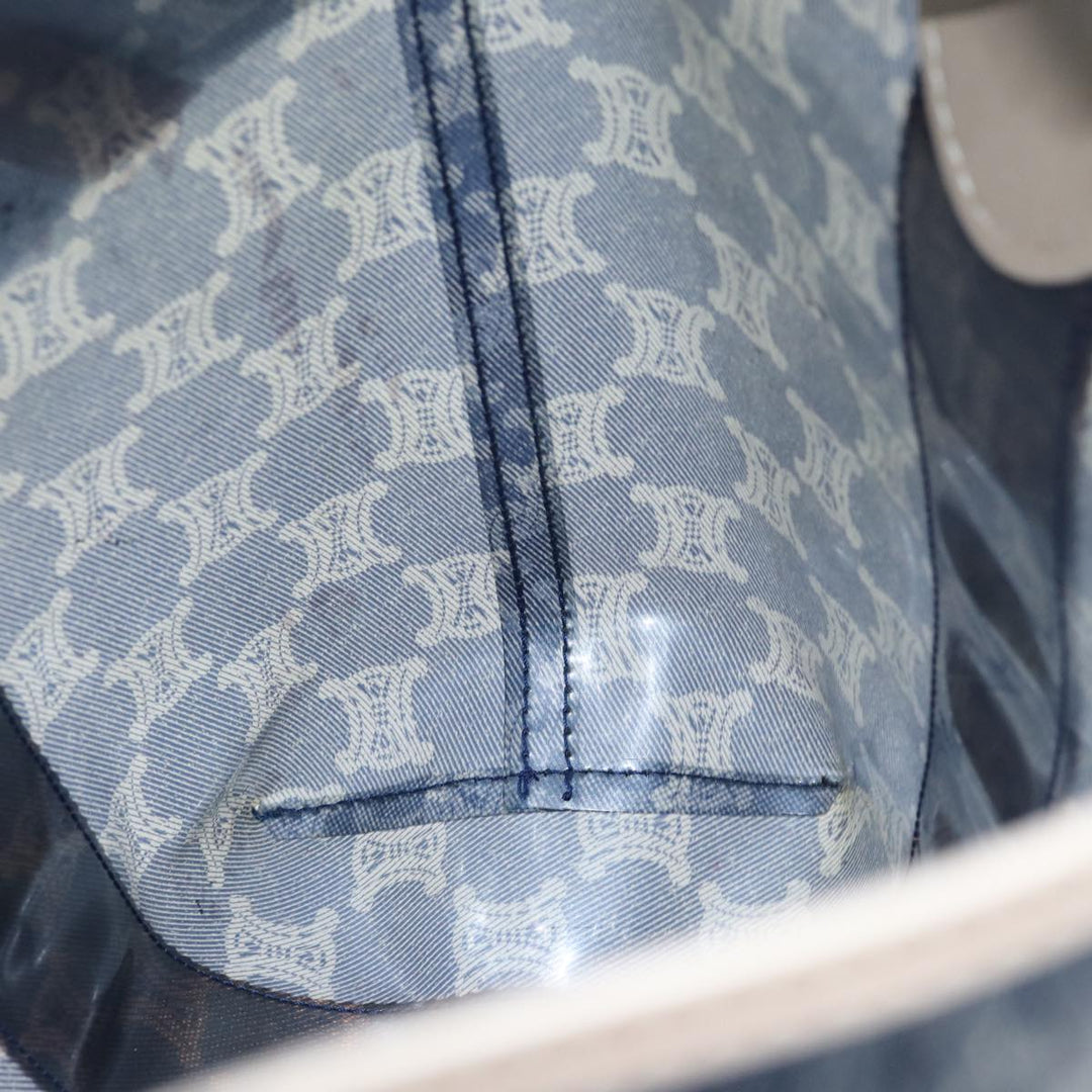 Celine Paris Macadam Canvas Tote Bag Vinyl Blue Auth yk13336